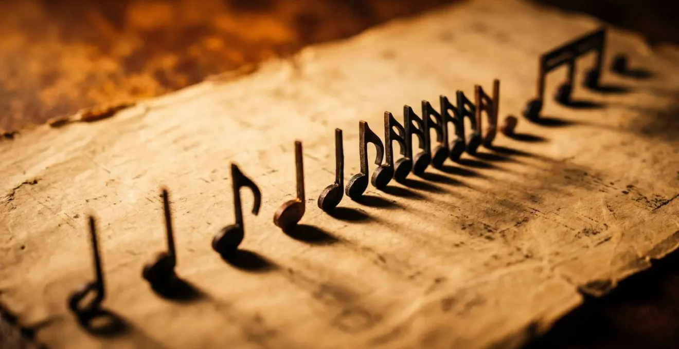 Notation rythmique abstraite évoquant les variations syllabiques en poésie