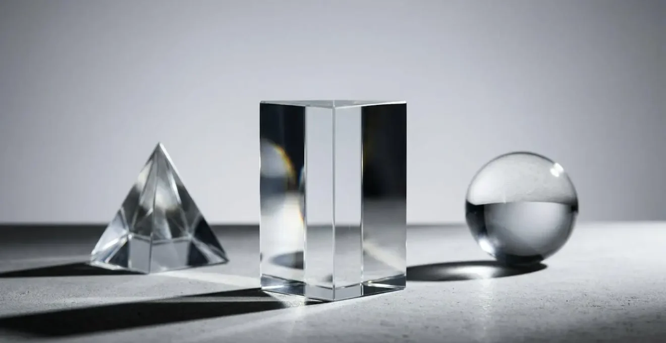 Représentation visuelle abstraite de la structure d'un synopsis en trois parties avec des formes géométriques